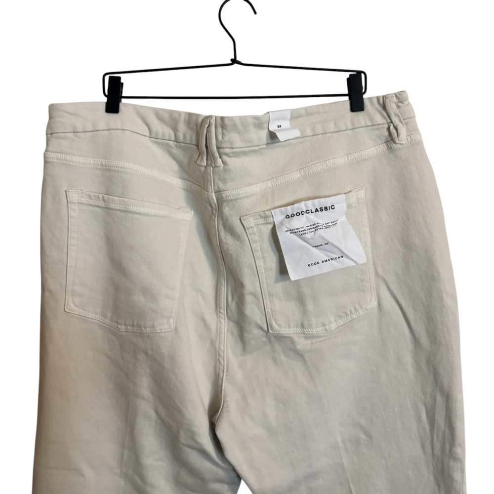 Good American‎ Good Classic Cream High Rise Skinny-ish Fit Size 22 NWT - Picture 9 of 10